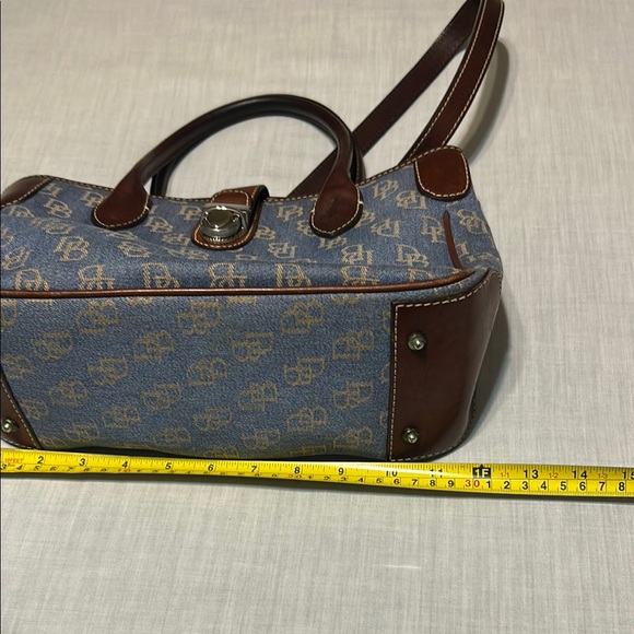 Dooney & Bourke Blue and Brown Monogram Satchel - Picture 13 of 14